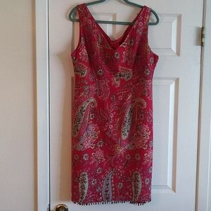 Ario Dark Pink Dress , paisley & floral beaded